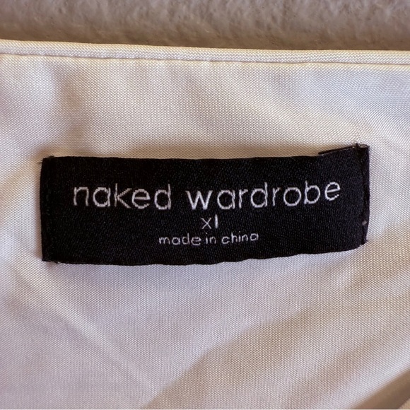 Naked Wardrobe Dress Size XL White Maxi Long Ring Detail Sleeveless Strapless - Picture 2 of 6